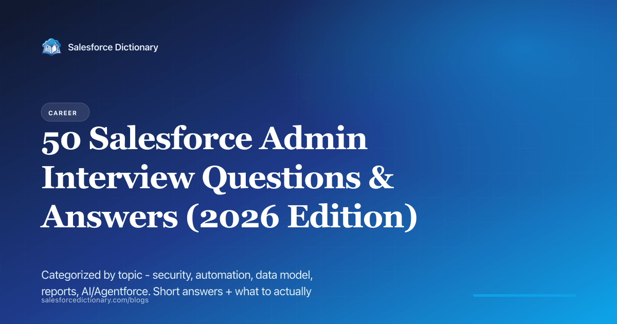 50 Salesforce admin interview questions and answers, 2026 edition