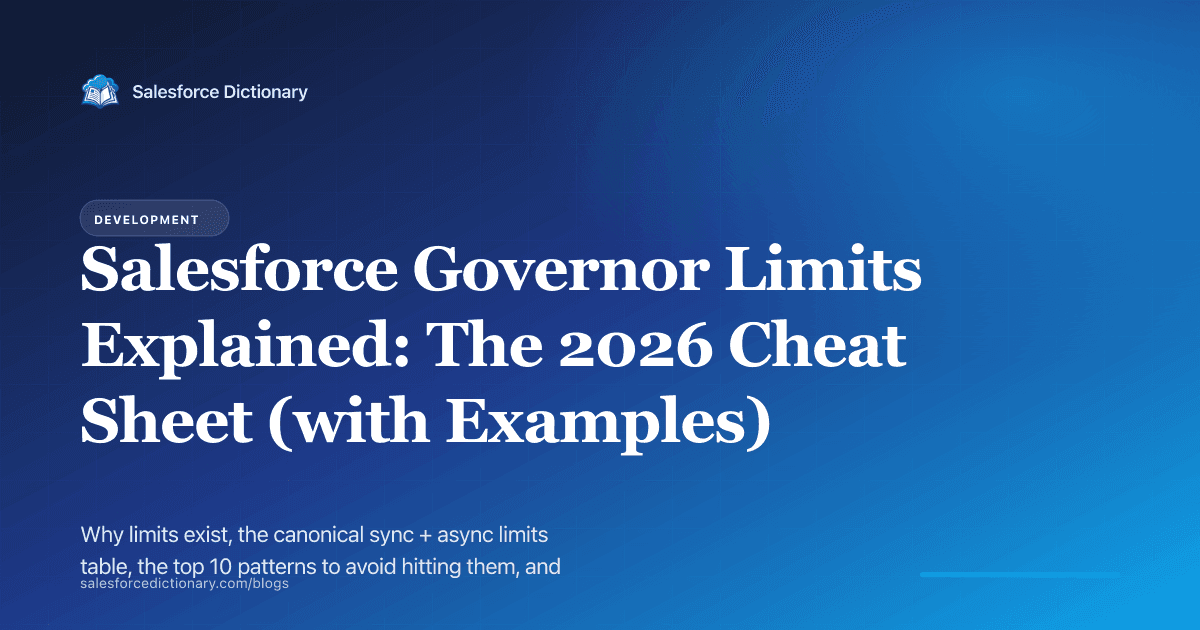 Salesforce Governor Limits 2026 — the complete cheat sheet