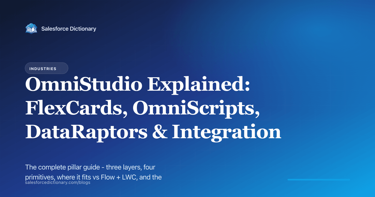 OmniStudio explained — FlexCards, OmniScripts, DataRaptors, Integration Procedures