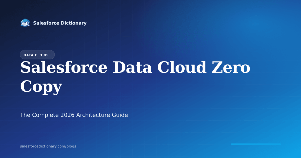 Salesforce Data Cloud Zero Copy architecture guide 2026: how federation with Snowflake, Databricks, BigQuery, and Redshift works through Apache Iceberg