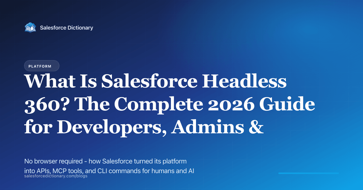 Salesforce Headless 360 explained for developers, admins, and architects