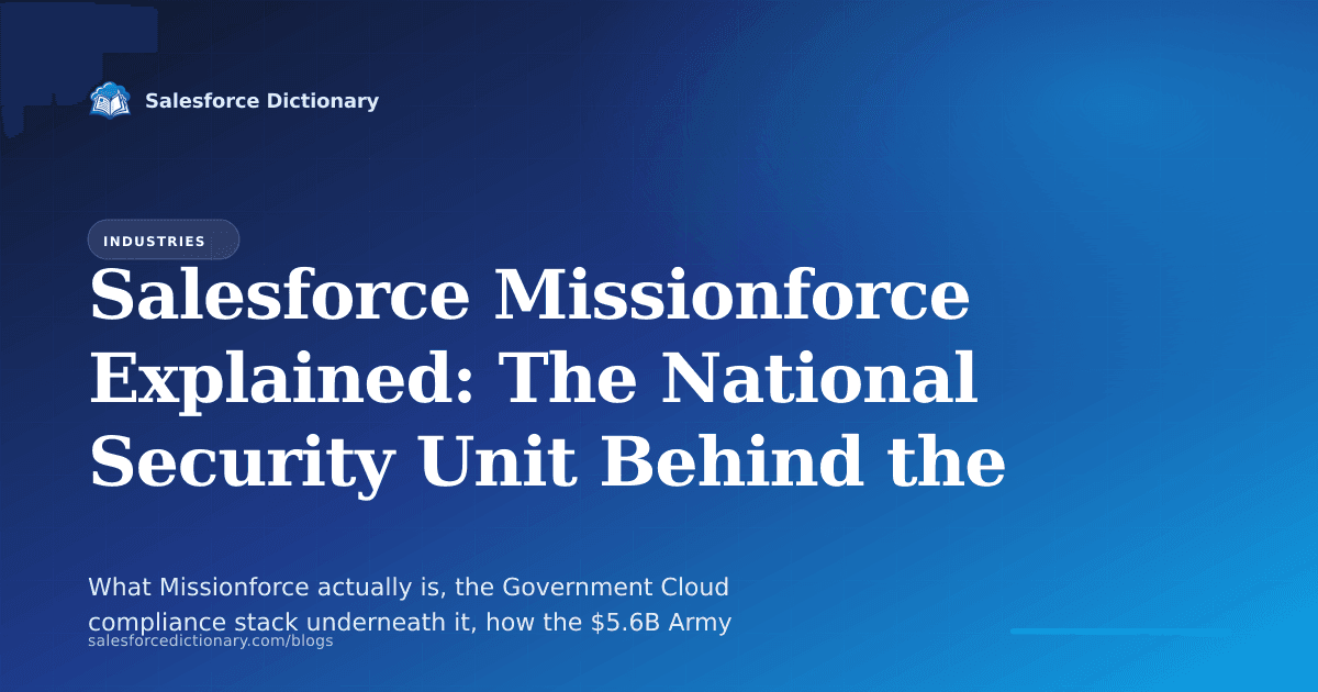 Salesforce Missionforce 2026 guide: national security unit, compliance stack, and defense contracts