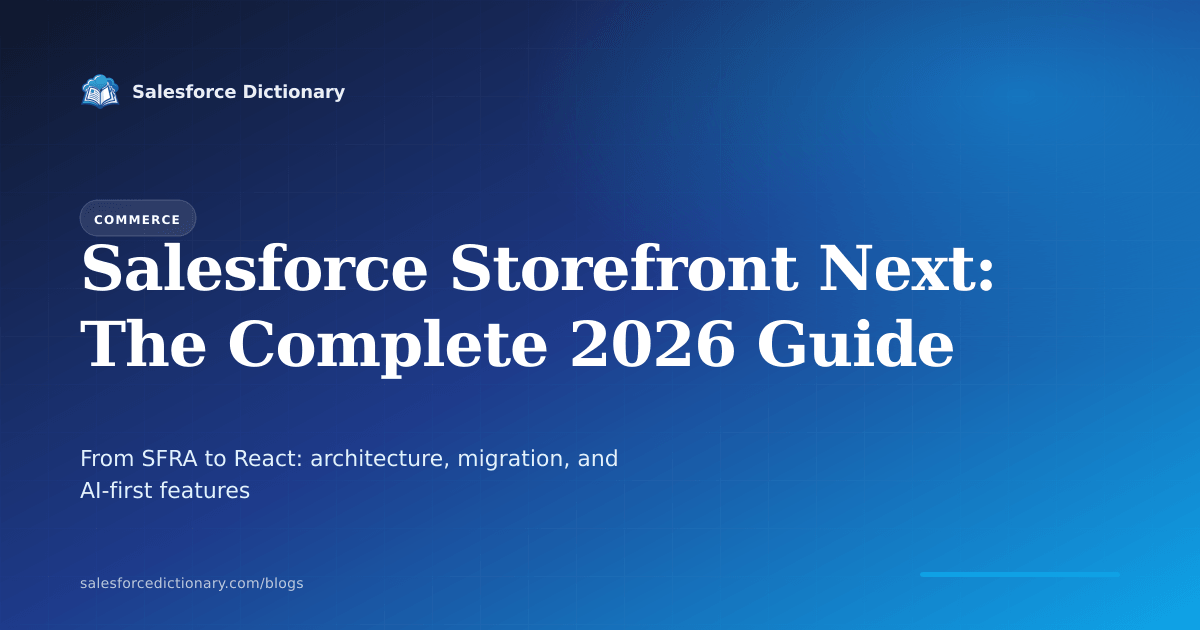 Salesforce Storefront Next 2026 complete guide: React architecture, SFRA migration, AI-first commerce