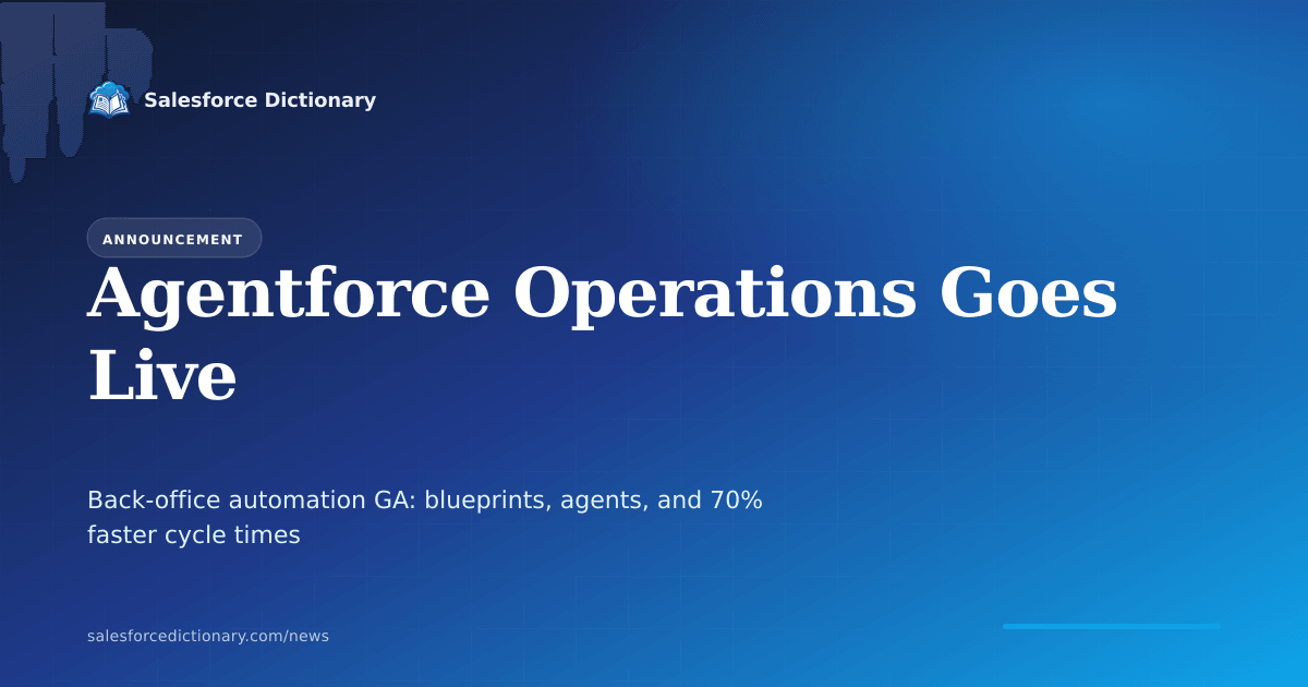 Agentforce Operations automating back-office workflows across disconnected enterprise systems