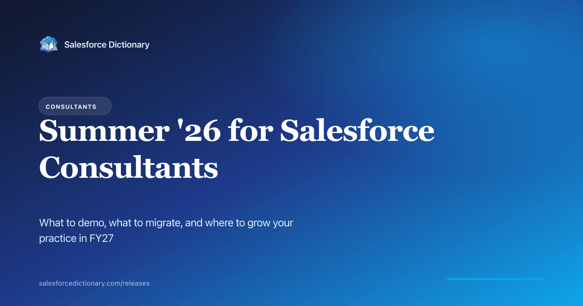 Summer '26 for Consultants