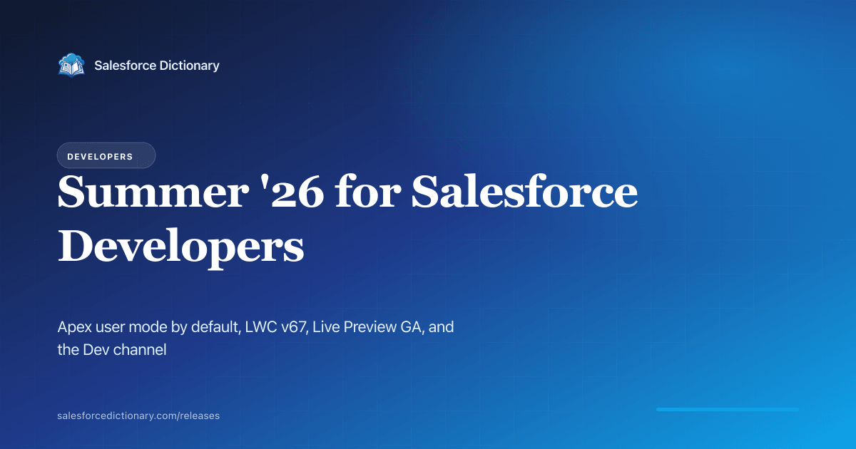 Summer '26 for Developers