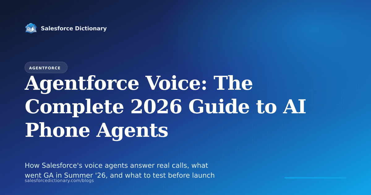 Agentforce Voice, Salesforce's AI phone agent that answers calls, takes action in CRM, and hands off to humans, now GA with SIP routing and mobile embedding in Summer '26