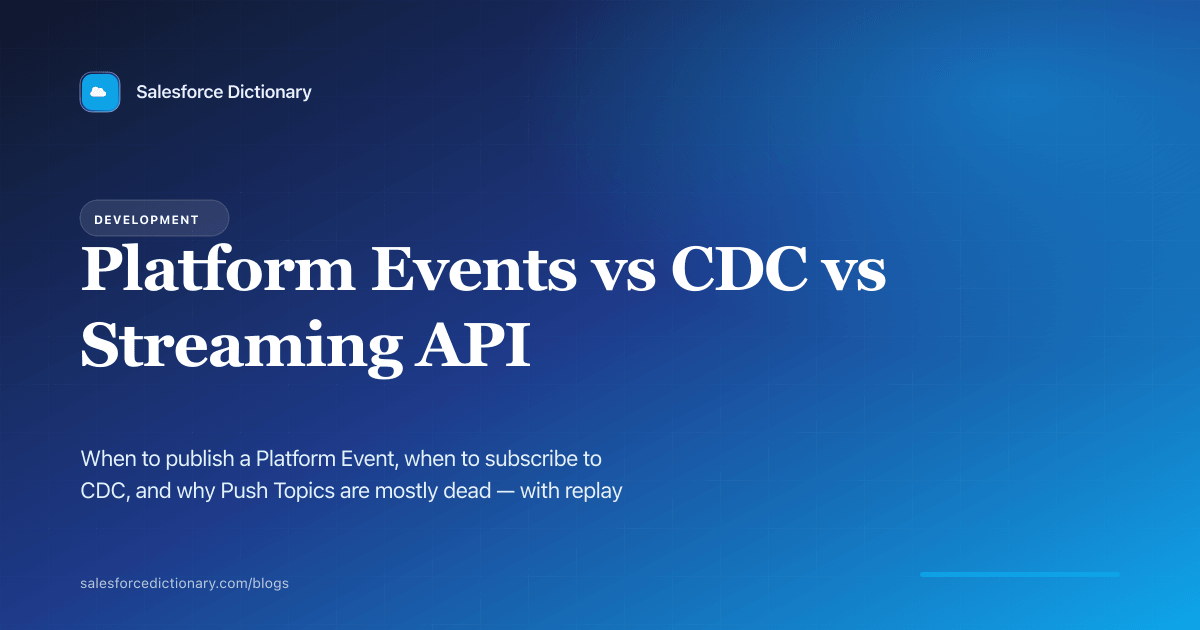 Platform Events vs Change Data Capture vs Streaming API