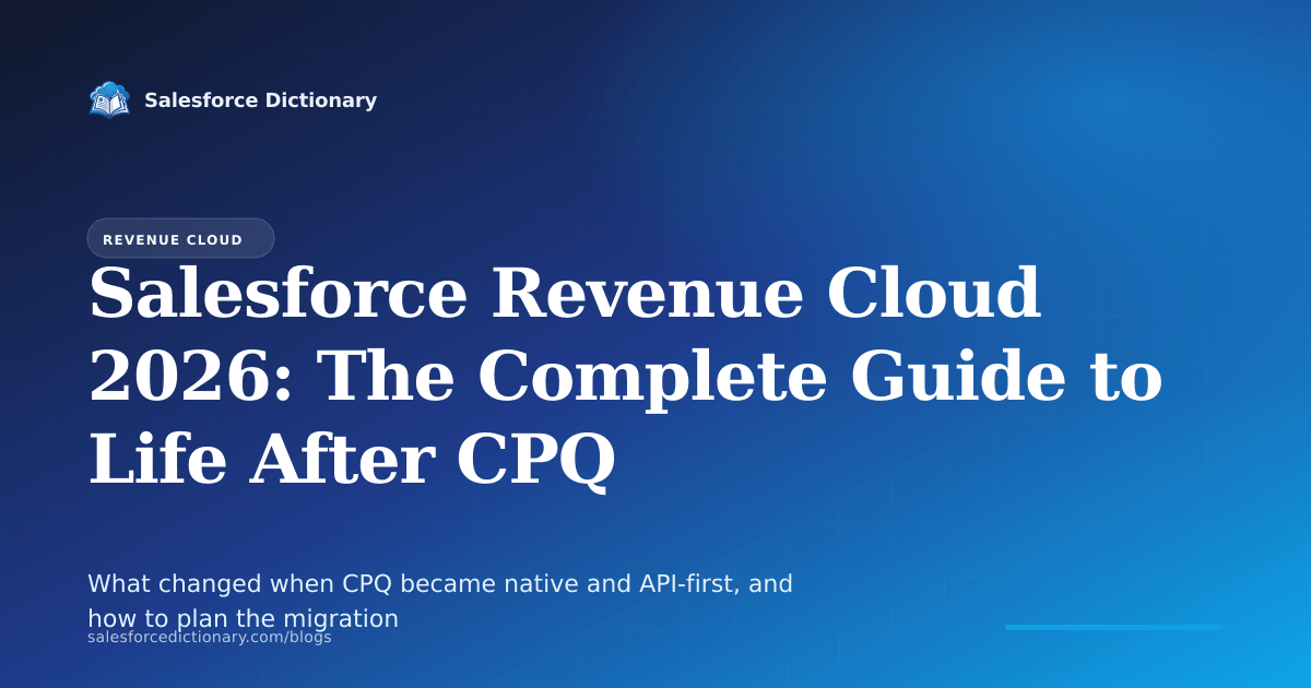 Salesforce Revenue Cloud 2026 architecture overview