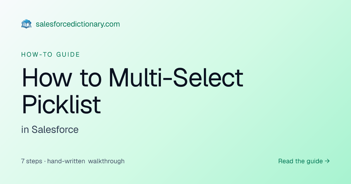 How to: Multi-Select Picklist | Salesforce Dictionary