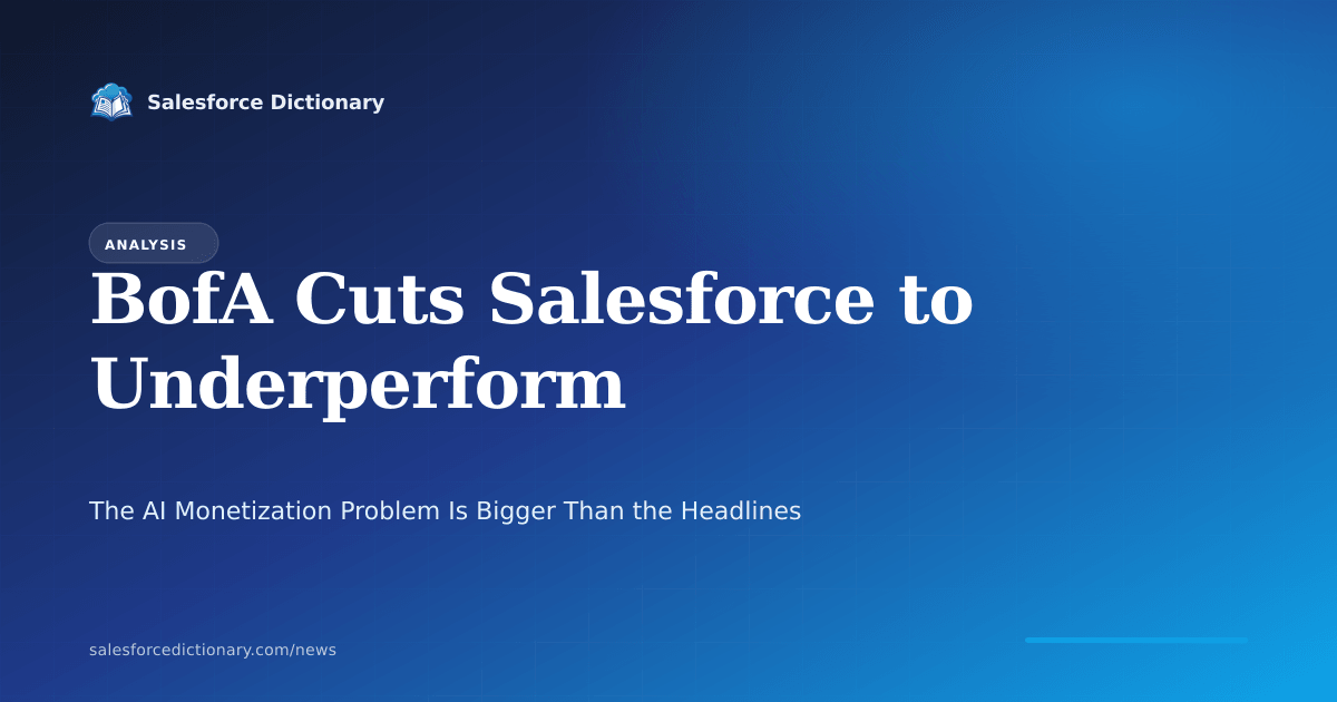 Bank of America reinstates Underperform on Salesforce CRM with $160 price target on May 18 2026, citing Agentforce monetization gap and CRM stock down 35 percent year to date