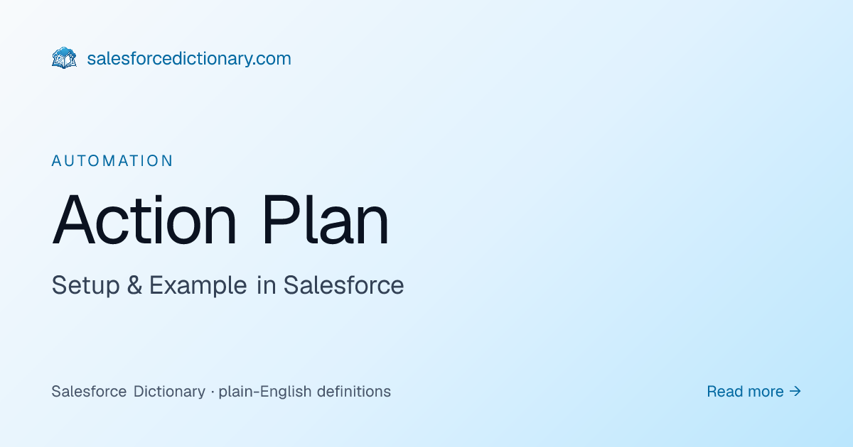 Action Plan - Definition & Examples | Salesforce Dictionary