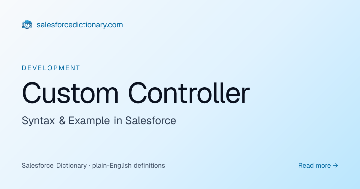 Custom Controller - Definition & Examples | SF Dictionary