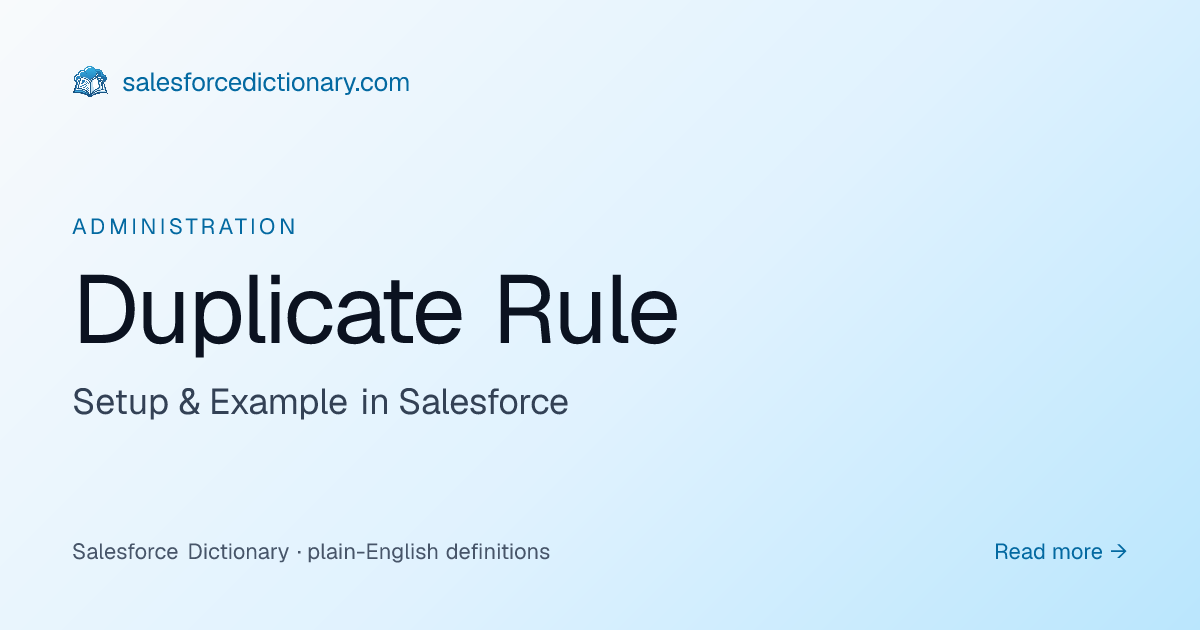 Duplicate Rule - Definition & Examples | SF Dictionary