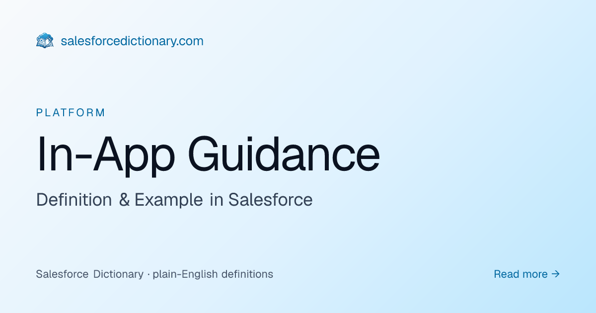 In-App Guidance - Definition & Examples | SF Dictionary