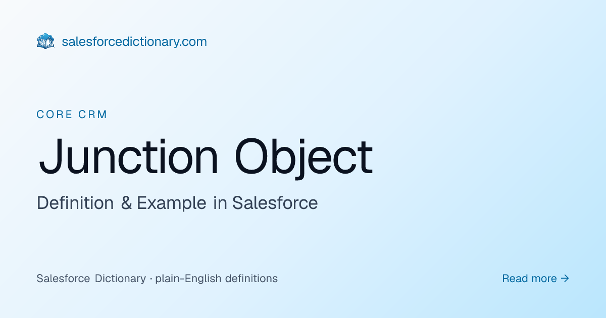 Junction Object - Definition & Examples | SF Dictionary