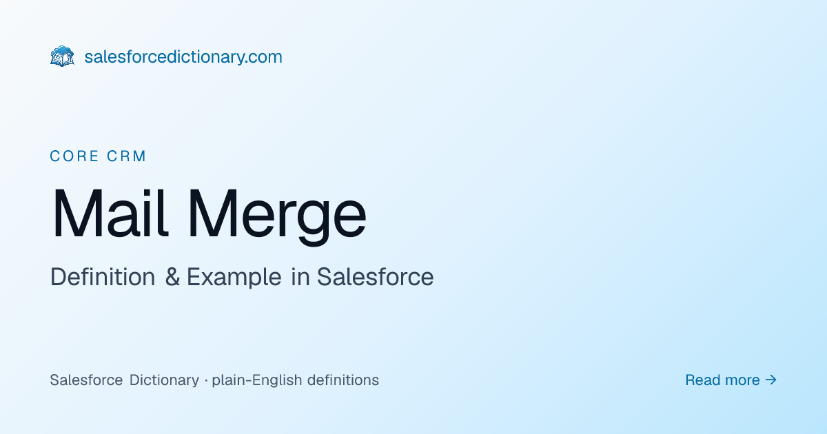 Mail Merge - Definition & Examples | Salesforce Dictionary