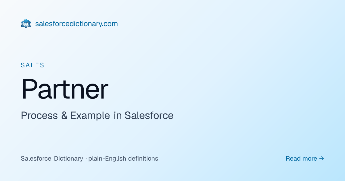 Partner - Definition & Examples | Salesforce Dictionary