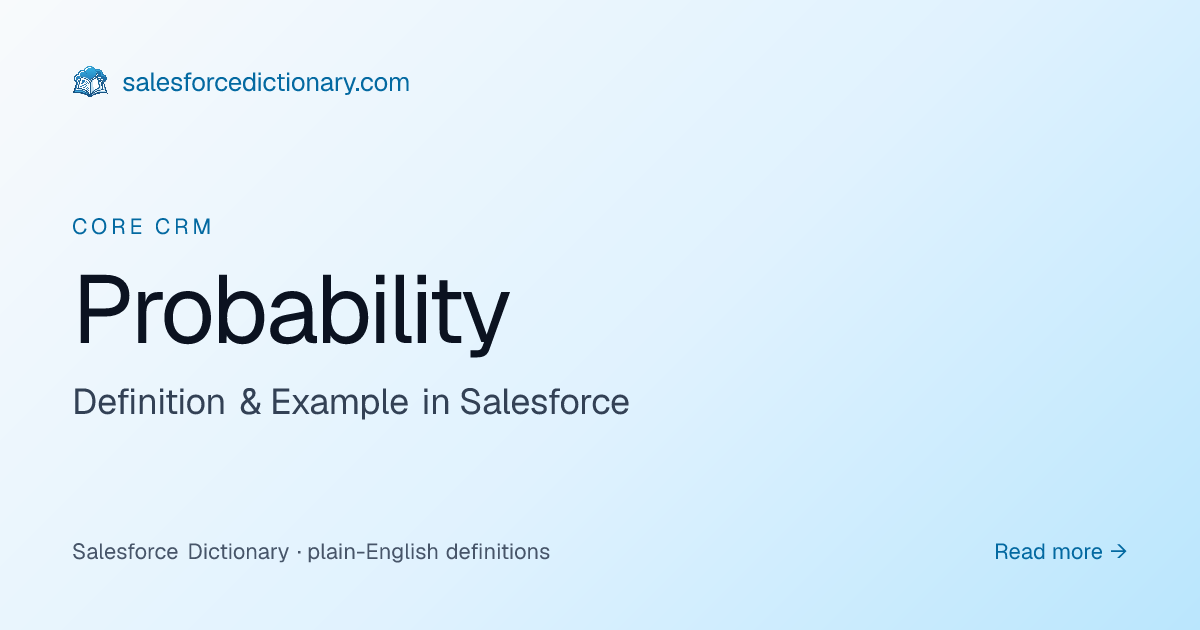 Probability - Definition & Examples | Salesforce Dictionary