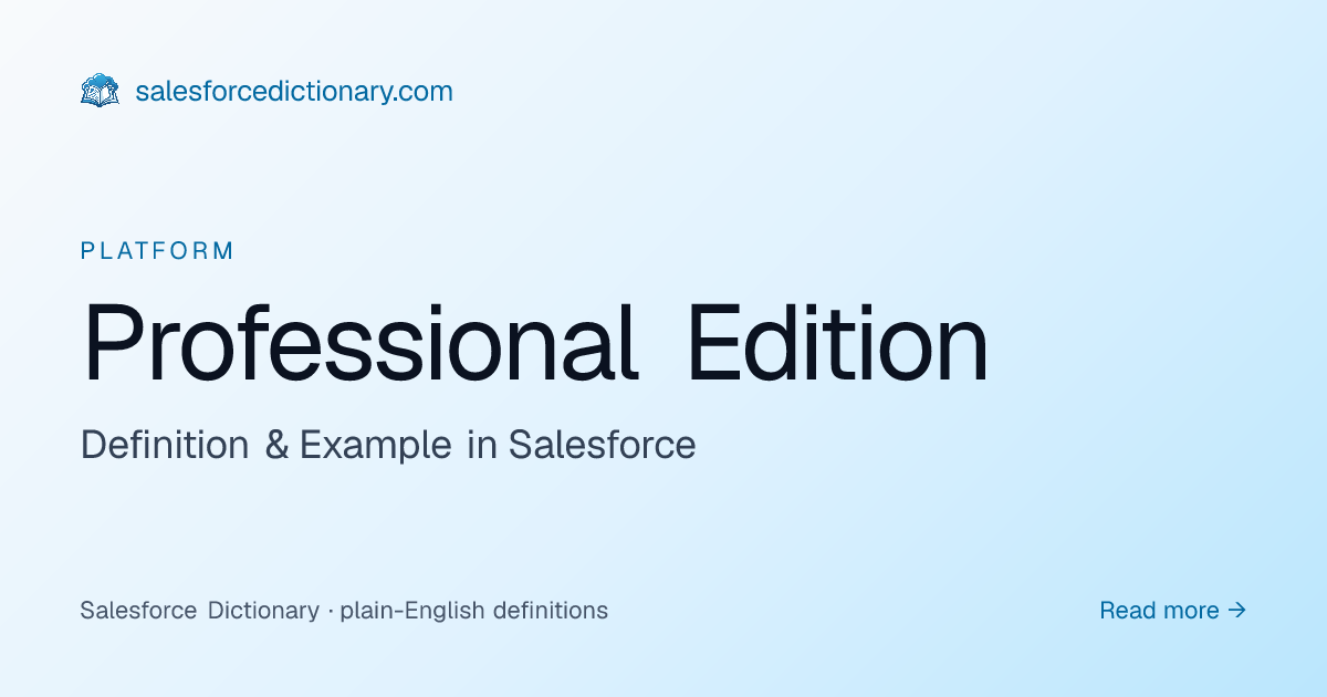 Professional Edition - Definition & Examples | SF Dictionary