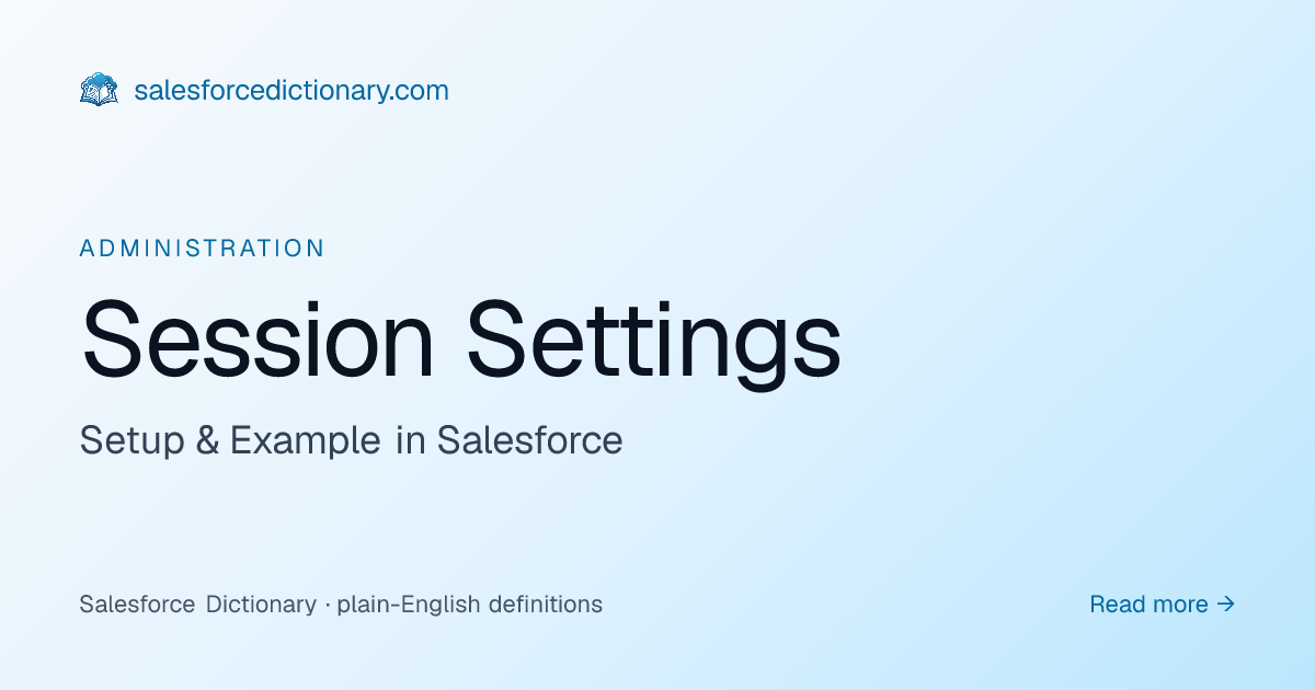 Session Settings - Definition & Examples | SF Dictionary
