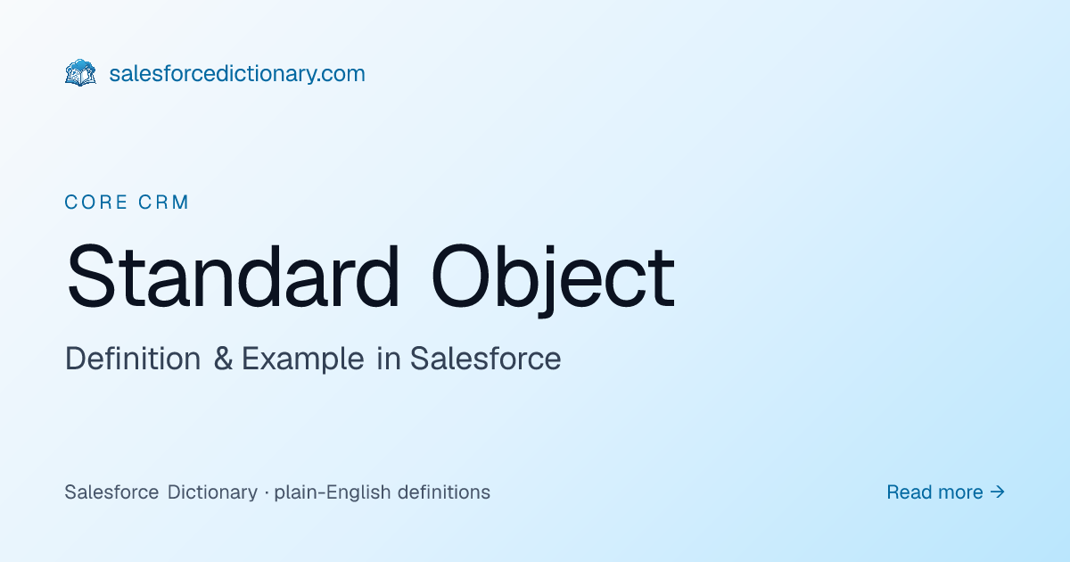 Standard Object - Definition & Examples | SF Dictionary